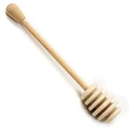 Norpro 6" Long Wooden Honey Dipper / Syrup Drizzle Stick Dip Server image {2}
