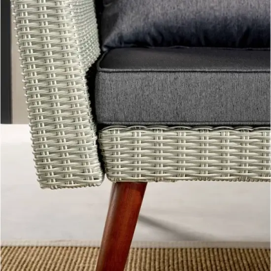 All-Weather Wicker Albany Outdoor Corner Sectional Sofa Gray - Alaterre Furniture image {5}