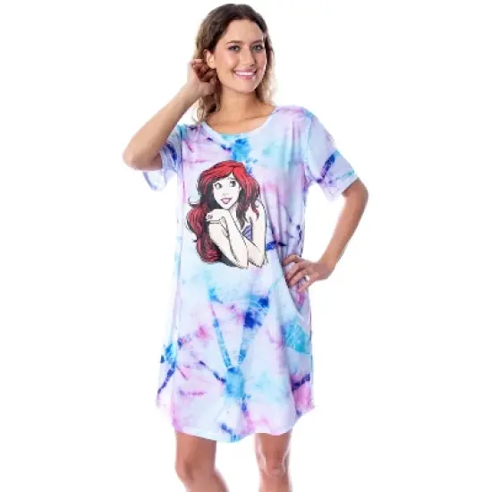 Disney Princess Women's Little Mermaid Ariel Tie Dye Nightgown Sleep Shirt image {2}