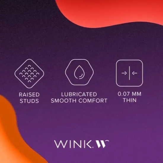 Wink Studded Texture Thin Lubricated Condom 0.07mm, 3 Ct image {2}