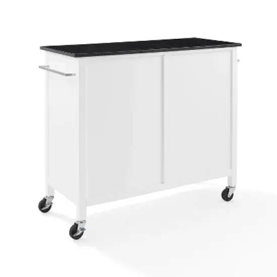 Soren Granite Top Kitchen Island/Cart Black/White - Crosley image {9}