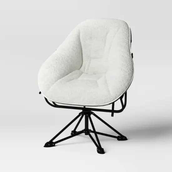 Padded Hex Swivel Dorm Chair Cream - Room Essentials&trade;: Upholstered College Dorm Essential, No Assembly Required image {1}