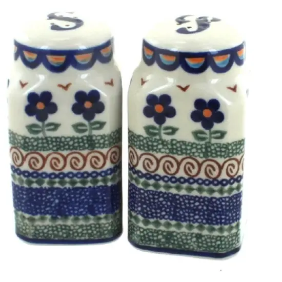 Blue Rose Polish Pottery 320 Vena Large Salt & Pepper Shakers image {3}