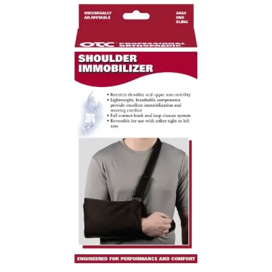 OTC Shoulder Immobilizer, Left or Right Arm, Lightweight, Black image {2}