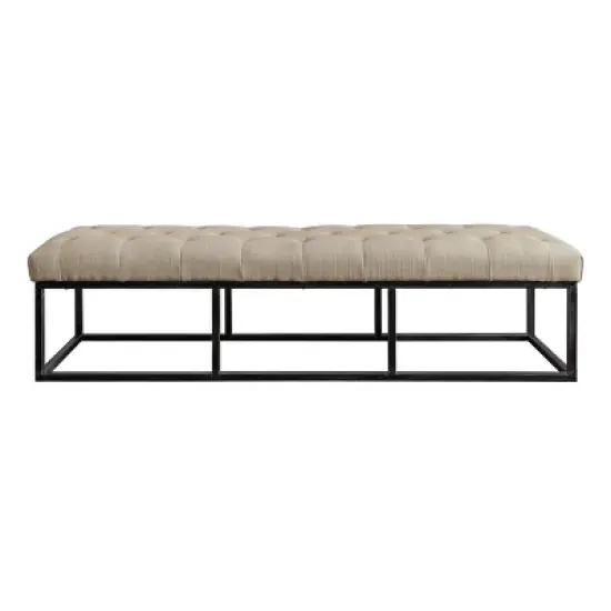 Danes Tufted Bench with Iron Legs - Finch image {9}