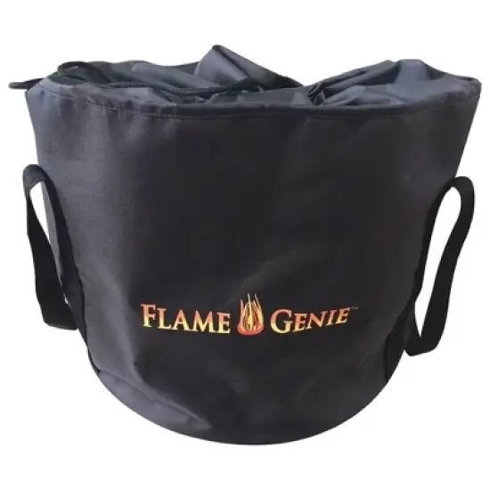 Flame Genie FG-16 Steel Alloy Wood Pellet 13.5 Inch Diameter Outdoor Fire Pit w/ Clean Burning Gravitational Afterburner System & Carry Bag, Black image {1}