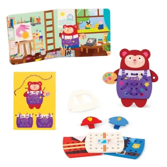 Battat Education Lace-Up & Learn Animals Fine Motor Wooden Lacing Toy image {3}