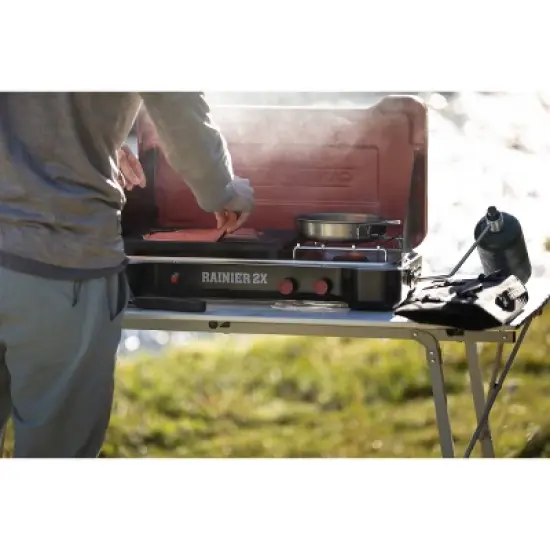 Camp Chef Mountain Series Rainier 2x Two-Burner Camp Stove with Griddle & Carry Bag image {8}