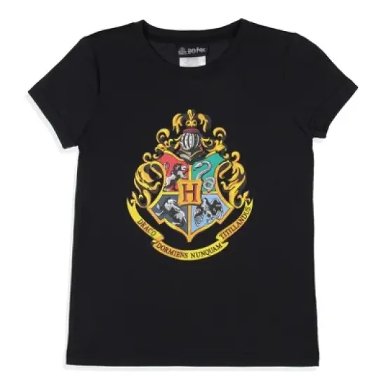 Harry Potter Girls' Wizarding World Hogwarts Crest Sleep Pajama Set Shorts Multicolored image {3}