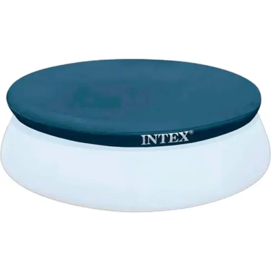 Intex 8 Foot Round Protective Cover for Above Ground Outdoor Swimming Pools with 7 Inch Floating Chlorine Dispenser, (Pool Not Included) image {1}