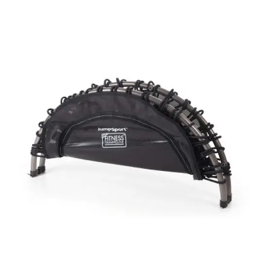 JumpSport 550f PRO Indoor Heavy Duty Lightweight 44 Inch Folding Fitness Trampoline with Arched Legs and 7 Adjustable Tension Settings, Black image {4}