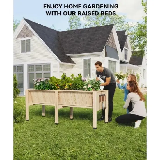 TROPOW Raised Garden Bed with Legs, Elevated Wooden Planter Box image {2}