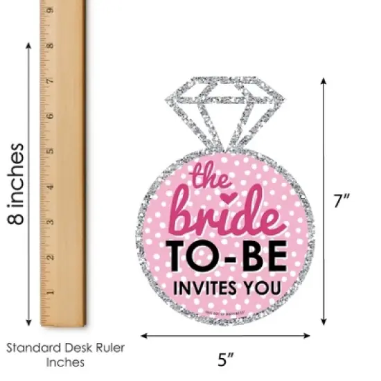 Big Dot of Happiness Bride-To-Be - Shaped Fill-In Invitations - Bridal Shower or Classy Bachelorette Party Invitation Cards with Envelopes - Set of 12 image {4}