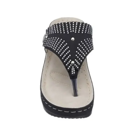 GC Shoes Virginia Embellished Comfort Slide Wedge Sandals image {2}
