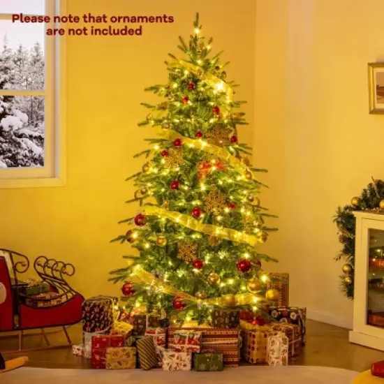 Costway 6/7.5/9 FT Artificial Christmas Tree with 714/1162/1770 Branch Tips 260/280/560 LED Lights 3 Timers Remote image {1}