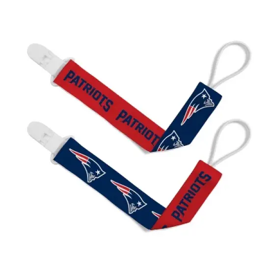 BabyFanatic Officially Licensed Unisex Pacifier Clip 2-Pack - NFL New England Patriots - Officially Licensed Baby Apparel image {1}