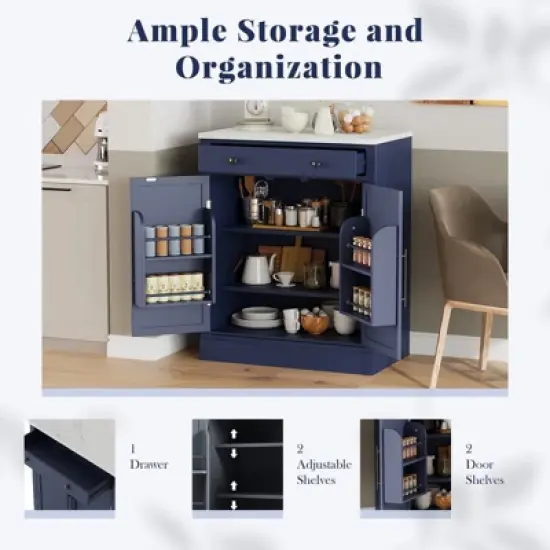 Bella Depot Modern Freestanding Kitchen Pantry Cabinet image {2}