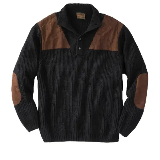 Boulder Creek by KingSize Men's Big & Tall &trade; Patch Sweater with Mock Neck image {3}