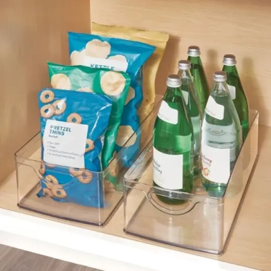 Plastic Kitchen Cabinet Storage Bins - Set of 2 - Clear - Made in USA image {4}