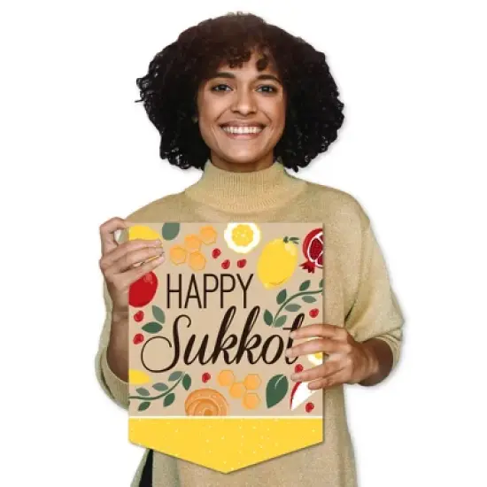 Big Dot of Happiness Sukkot - Outdoor Home Decorations - Double-Sided Sukkah Jewish Holiday Garden Flag - 12 x 15.25 Inches image {7}