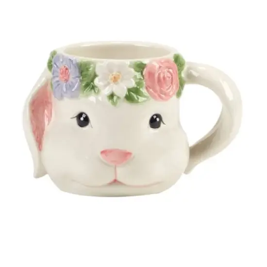 Certified International (Set of 4) 18oz Easter Morning 3D Bunny Mugs image {1}