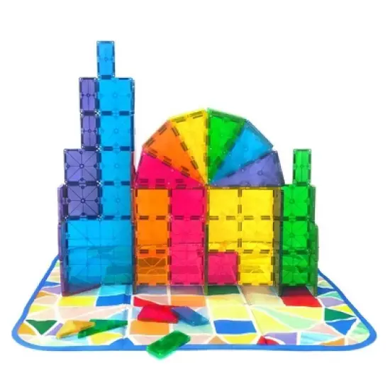 Magna-Tiles 84pc + Storage Bin/Playmat Bundle image {6}
