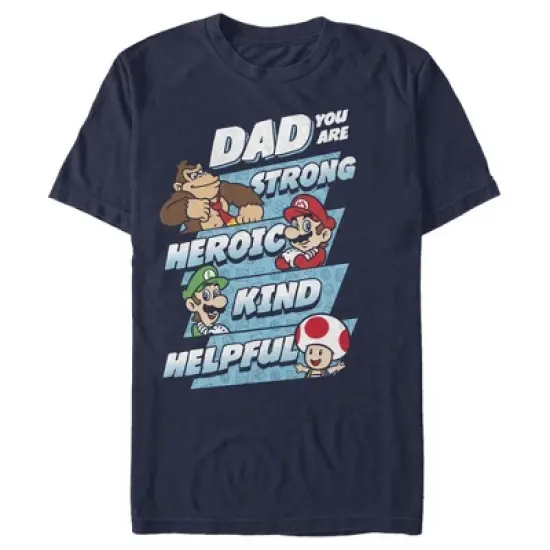 Men's Nintendo Father's Day Mario Dad Qualities T-Shirt image {3}