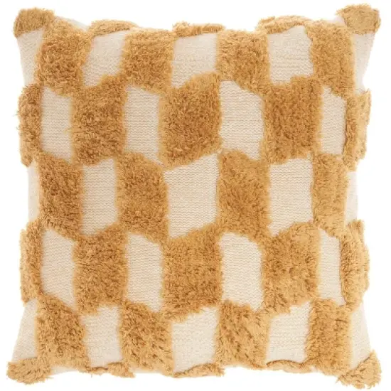 18"x18" Tufted Diag Checkers Square Throw Pillow - Nicole Curtis image {10}