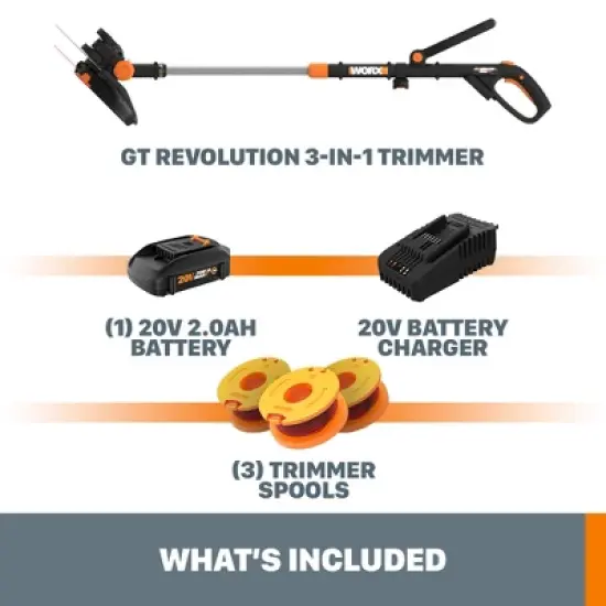 Worx WG170.2 20V Power Share GT Revolution 12" Cordless String Trimmer image {7}