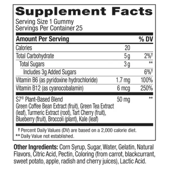 OLLY Pre-Game Energy Gluten Free, Plant-Based Gummies Blend with Vitamin B Dietary Supplements - 25ct image {3}