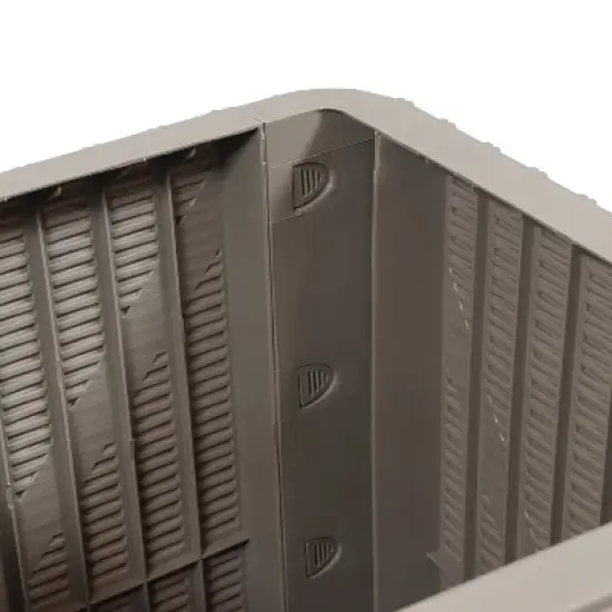 Sunnydaze Rattan Design Outdoor Side Table with Storage - 11.5-Gal. image {2}