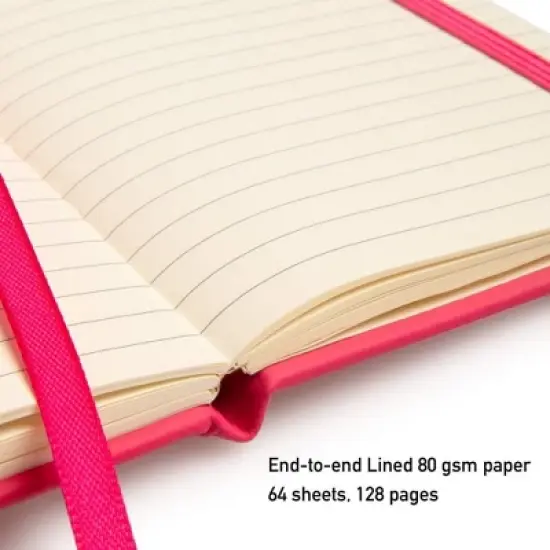 Simply Genius A6 Pocket Size Mini Notebooks with Hardcover - 124 pages (3.7" x 5.7") with Inner Pocket (Pink, 3 Pack) image {7}