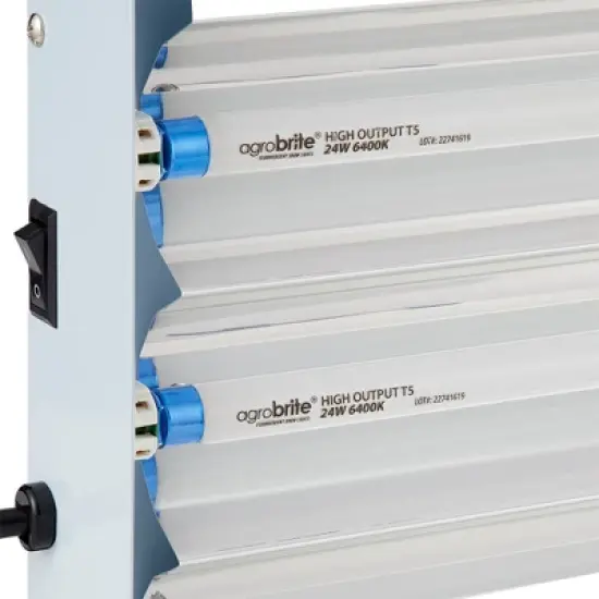 Hydrofarm FLT24 Agrobrite 4-Tube Daisy Chainable Hydroponic 2-Foot Grow Light Fixture 96W with 4-T5 Bulbs for Indoor Home Gardens image {3}