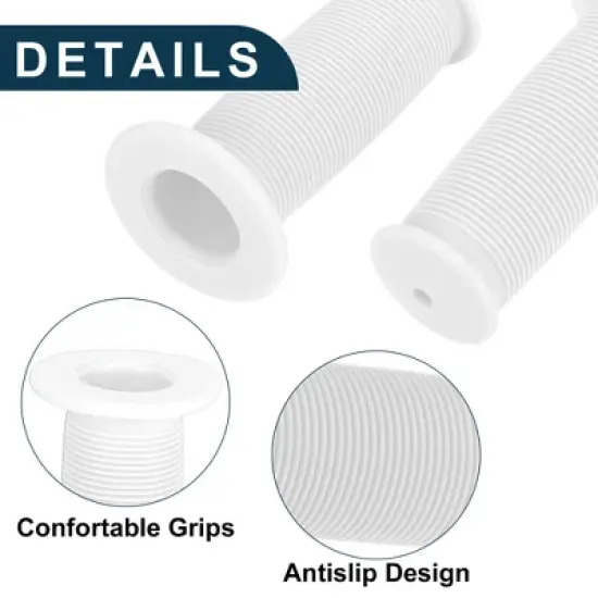 Unique Bargains Bike Handlebar Grips Covers 3.35" White 1 Pair image {3}