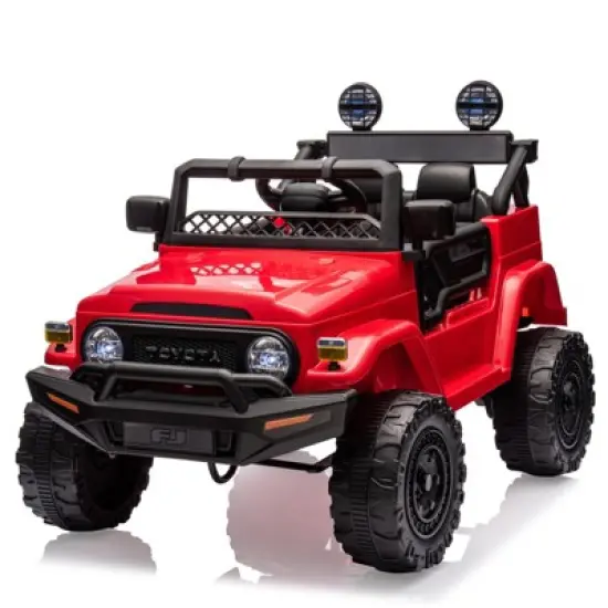 Electric Car, Licensed Toyota 12V Ride-On Car, for Kids with RC, Music, LED Lights, Double Doors, Safety Belt image {10}