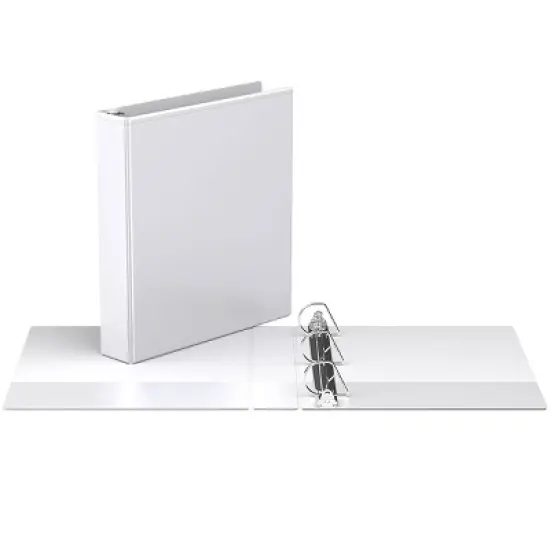 1.5" Premium Angle D Ring Binder 6pk Customizable View White - Easyview image {1}