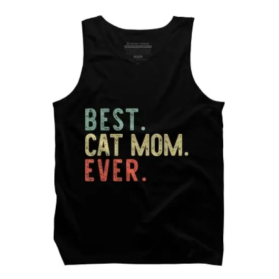 Men's Design By Humans Best Cat Mom Ever Funny Mommy Vintage Gift Christmas T-Shirt By mothersdaygift Tank Top image {4}