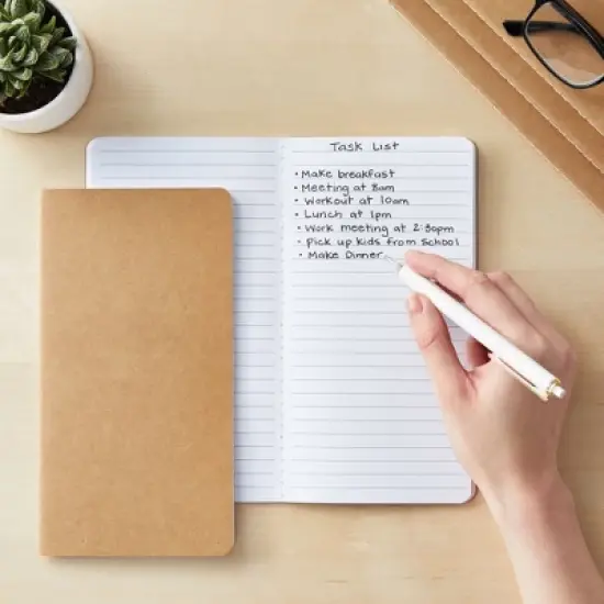 Paper Junkie 24 Pack Lined Kraft Paper Notebook Bulk Set, Travel Journals with 80 Pages for Students, Travelers, Kids, Office Supplies, 4x8 In image {2}