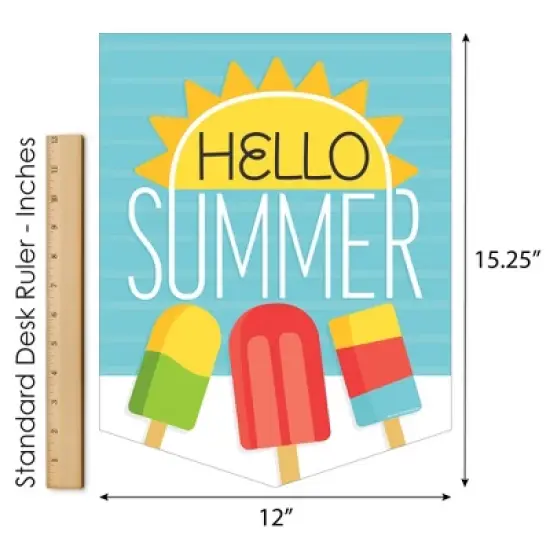 Big Dot of Happiness Hello Summer - Outdoor Home Decorations - Double-Sided Popsicle Sun Decor Garden Flag - 12 x 15.25 inches image {4}