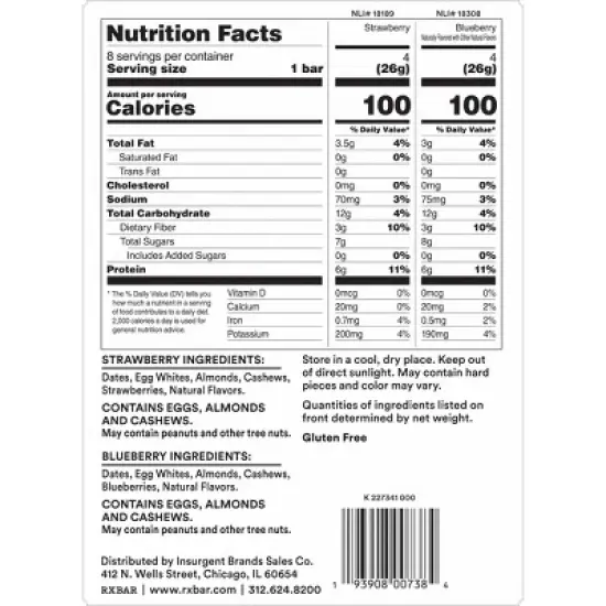RXBAR Mini Blueberry & Strawberry Protein Bars - 7.36oz/8ct image {1}