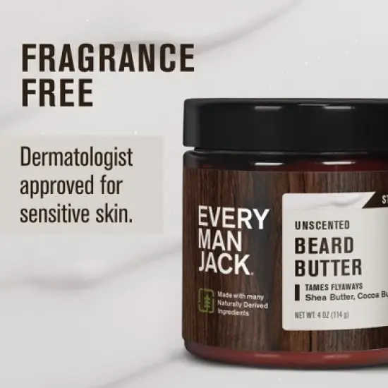 Every Man Jack Beard Butter - Unscented - 4oz image {3}