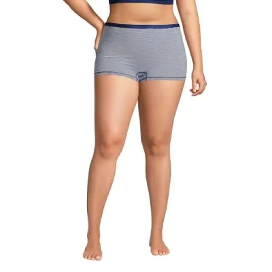 Lands' End Women's Comfort Knit Mid Rise Boyshort Underwear - 2 Pack image {7}