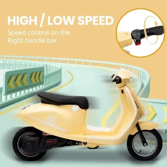 Electric Moped Scooter for Kids, 24V Kids Ride on Motorcycle, Max Up to 14MPH, with Rear Brake, LED Light, for Kids/Teens 8-12 image {2}