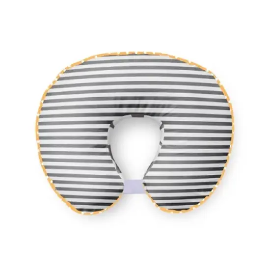 Bacati - 3 pc Dots/Pin Stripes Grey/Yellow Hugster Feeding & Infant Support Nursing Pillow image {2}