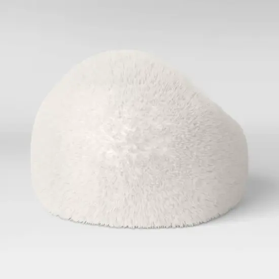 Long Fur Kids' Bean Bag Cream - Pillowfort&trade; image {3}