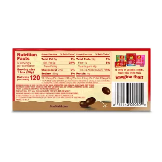 Sun-Maid Chocolate Yogurt Covered Raisins - 1oz / 6ct image {1}