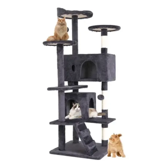 FDW 54/62/70/81 in Cat Tree Tower​​ Multi-Level Scratching Post & Play House for Indoor Cats/Kittens image {7}