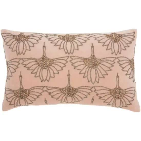12"x20" Sofia Beaded Flowers Lumbar Throw Pillow - Mina Victory image {6}
