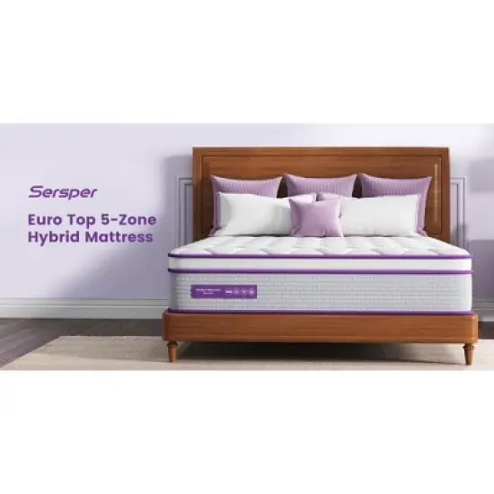 Sersper 14 inch Memory Foam Spring Hybrid Mattress King image {9}