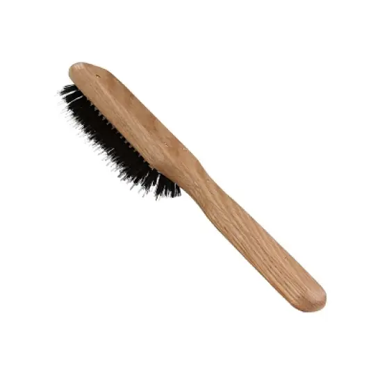 Bass Brushes - Men's Hair Brush with 100% Pure Bass Premium Natural Boar Bristle + Nylon Pin Natural Wood Handle 7 Row Cushion Style Oak Wood image {3}